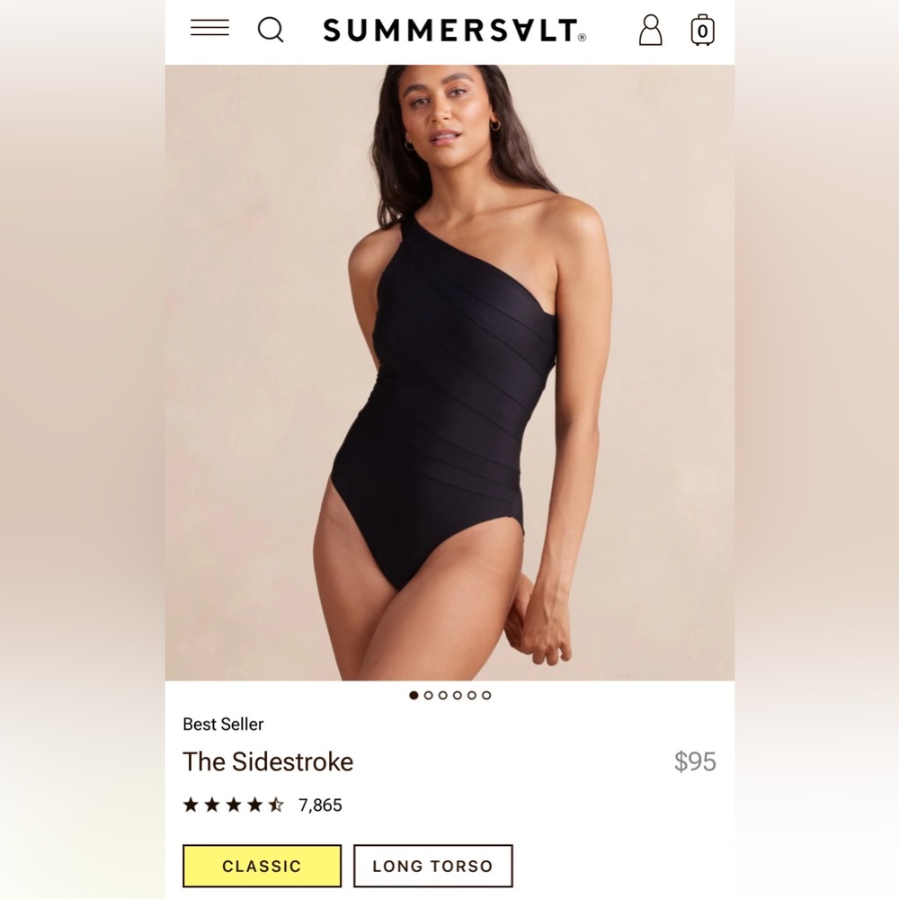 summersalt The Sidestroke One-Shoulder One-Piece Swimsuit in Black